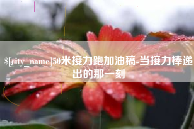 孝昌50米接力跑加油稿-当接力棒递出的那一刻