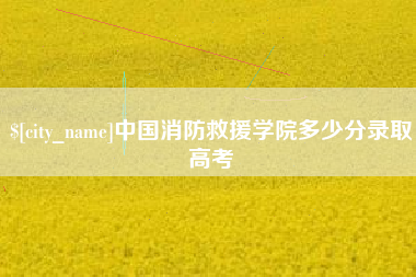 孝昌中国消防救援学院多少分录取高考