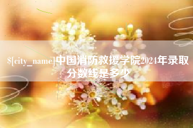 孝昌中国消防救援学院2024年录取分数线是多少