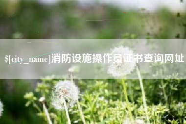 孝昌消防设施操作员证书查询网址