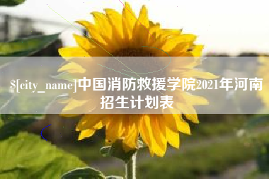 孝昌中国消防救援学院2021年河南招生计划表