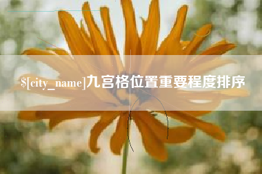 孝昌九宫格位置重要程度排序